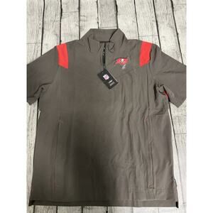 NWT Men’s Nike Tampa Bay Buccaneers 1/4 Zip Pullover Large Grey SS Coach Jacket